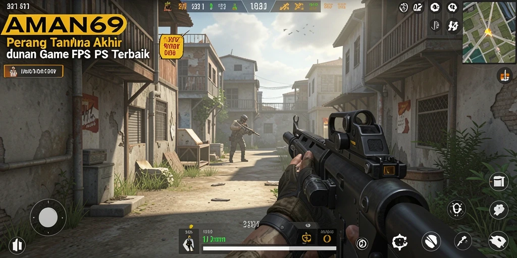Tangkapan layar gameplay AMAN69 dengan aksi pertempuran seru.