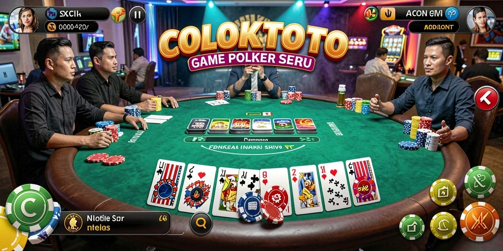 Tampilan menarik dari gameplay poker di COLOKTOTO menunjukkan keseruan bermain.