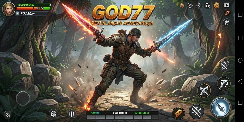 Tampilan gameplay GOD77 yang menegangkan dan penuh aksi.