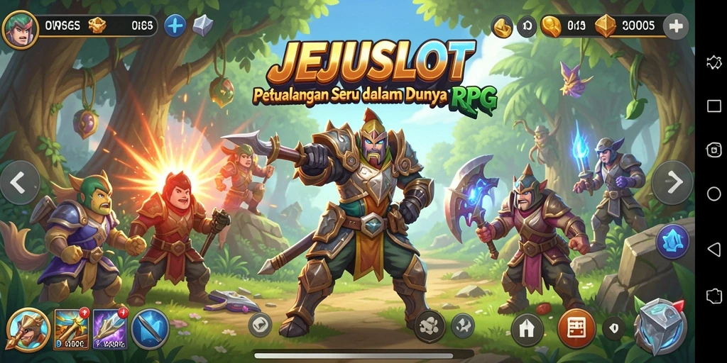 Tampilan menarik dari gameplay RPG JEJUSLOT yang penuh warna.