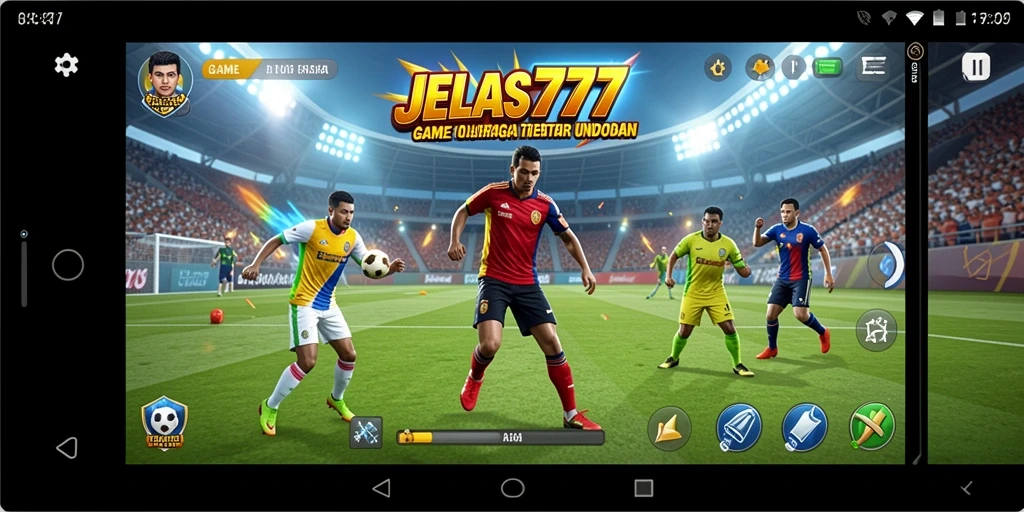 Screenshot JELAS777 menampilkan aksi seru di lapangan olahraga.