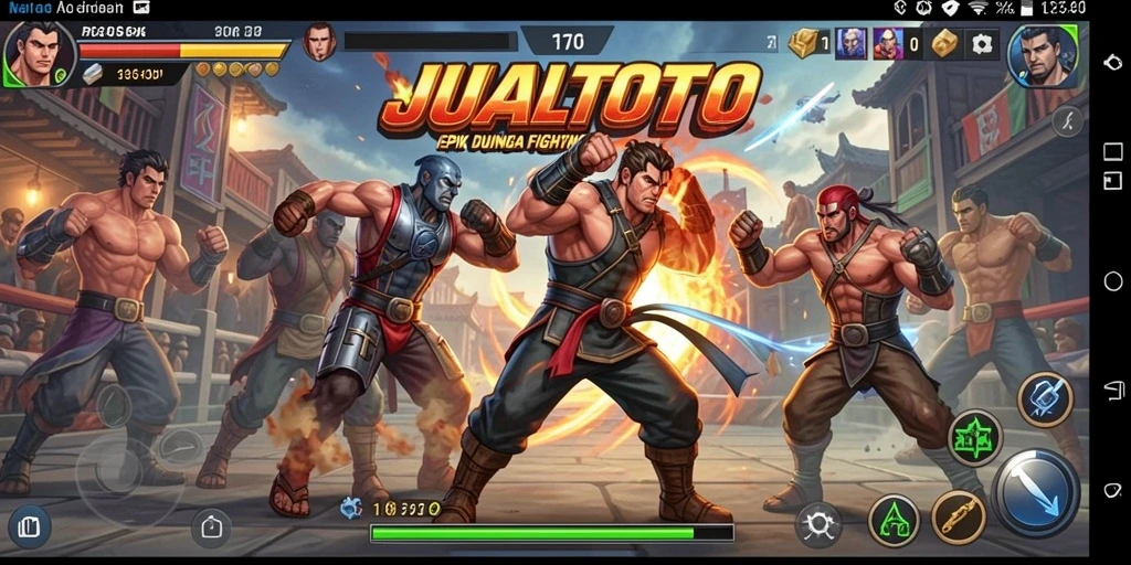 Screenshot JUALTOTO menampilkan pertarungan yang seru dan aksi mendebarkan.