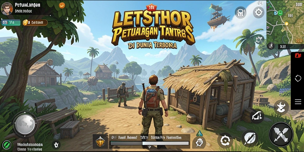 Tangkapan layar dari LETSTHOR yang menunjukkan dunia terbuka yang luas dan indah.