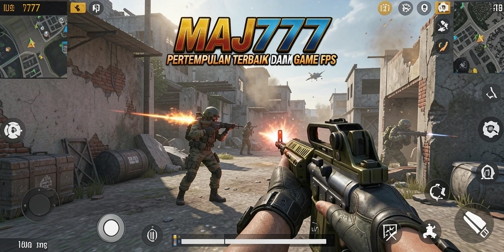 Screenshot utama MAJ777 menampilkan aksi pertempuran yang mendebarkan dalam gameplay FPS.
