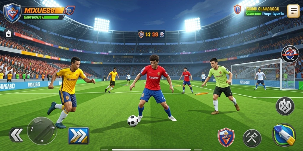 Tampilan screenshot utama MIXUE88 menunjukkan gameplay olahraga yang menarik.
