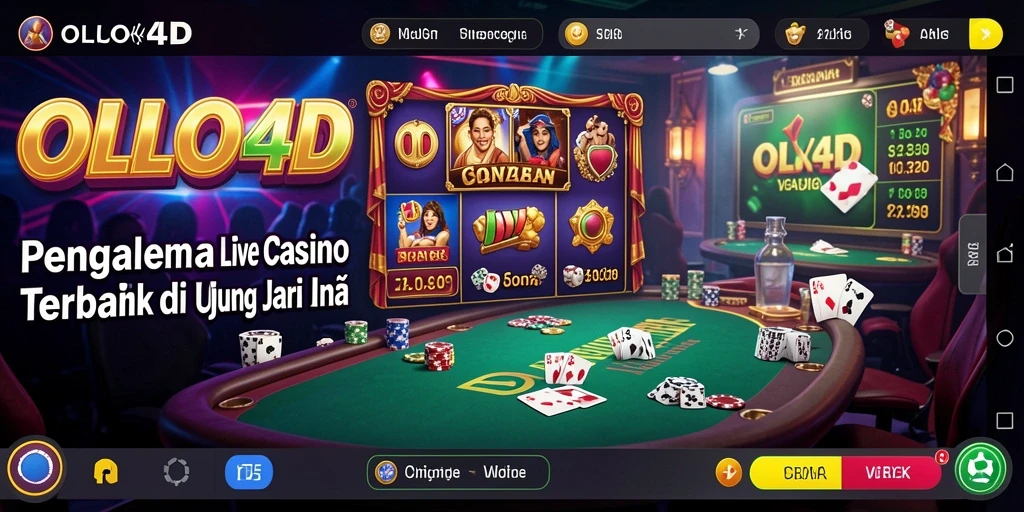 Screenshot gameplay OLLO4D menampilkan dealer langsung dan suasana kasino yang nyata.