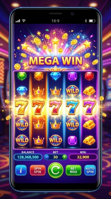 Tampilan antarmuka pengguna megasloto yang menarik.